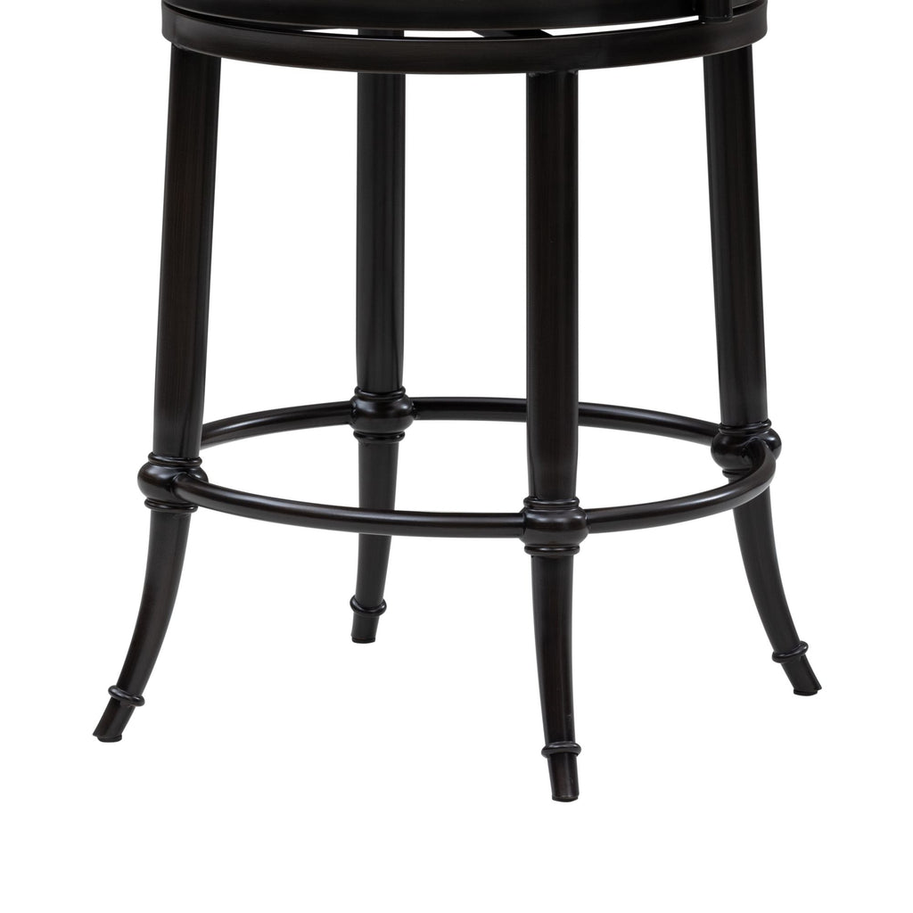 Luther - Commercial Grade Steel Frame Fabric Upholstered Swivel Counter Height Barstool