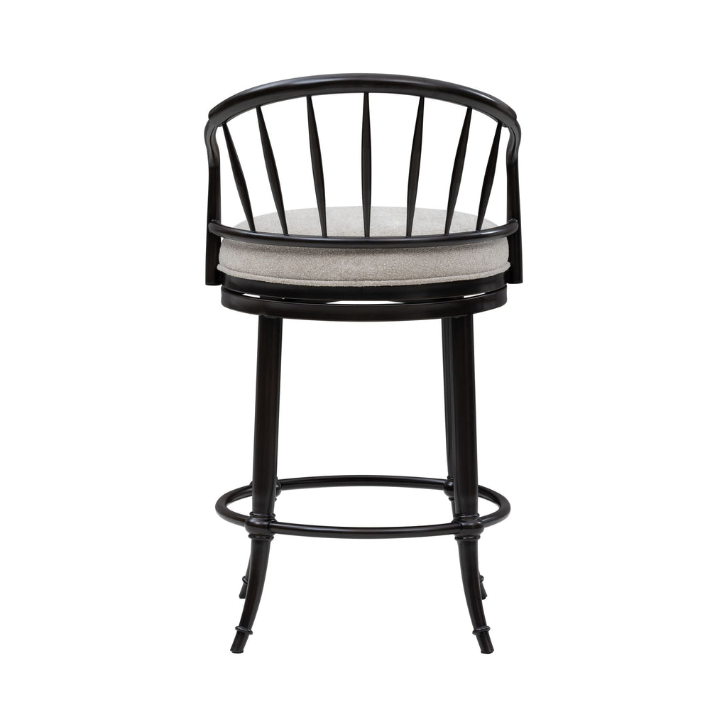 Luther - Commercial Grade Steel Frame Fabric Upholstered Swivel Counter Height Barstool