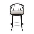 Luther - Commercial Grade Steel Frame Fabric Upholstered Swivel Counter Height Barstool