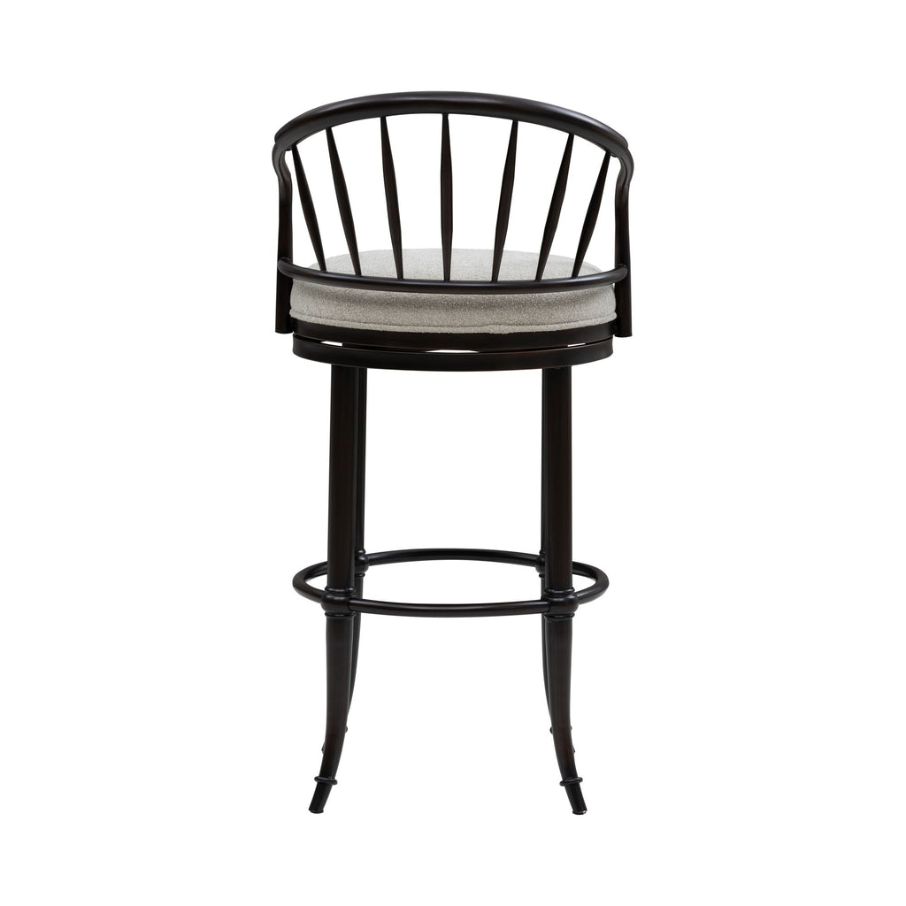Luther - Commercial Grade Steel Frame Fabric Upholstered Swivel Bar Height Barstool