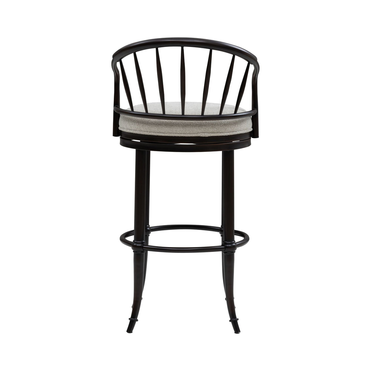 Luther - Commercial Grade Steel Frame Fabric Upholstered Swivel Bar Height Barstool