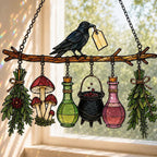 🔥Last Day 50% OFF – 🖤 🐦‍⬛Raven Witch Suncatcher
