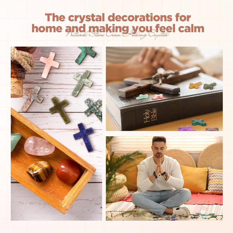 ✝️50 Piece Handmade Natural Crystal Crosses