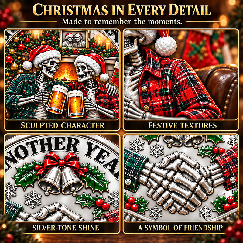 2026 Old Bastards Friendship Club Christmas Coin -Double-Sided Silver-Tone Keepsake for Lifelong Friends
