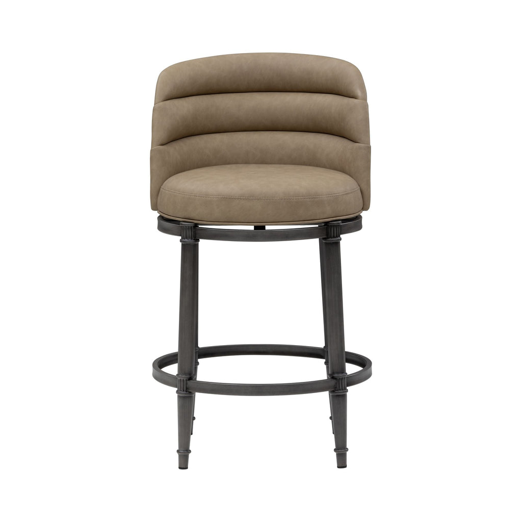 Eunice - Faux Leather Upholstered Swivel Counter Height Barstool