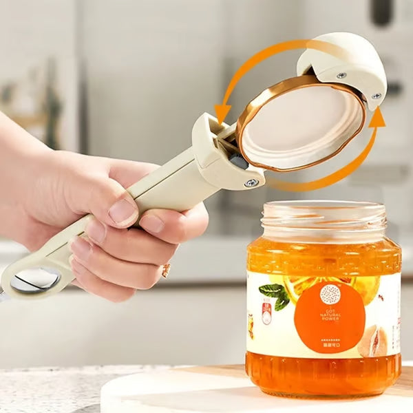 Multifunctional Adjustable Jar & Bottle Opener, Labor-Saving Lid Remover for Weak Hands & Seniors