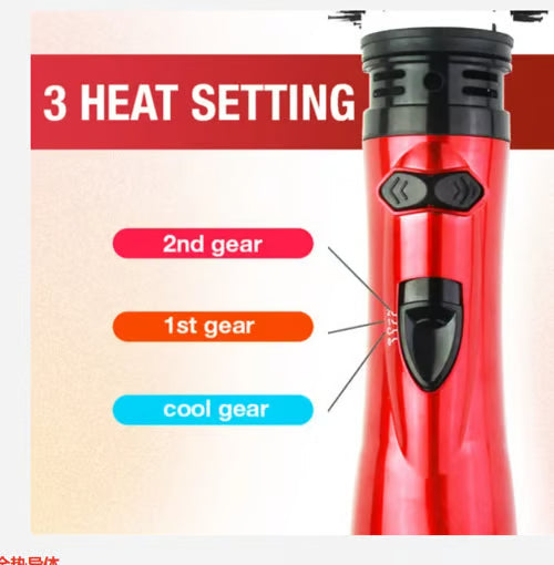 2-in-1 Hot Air Styler & Rotating Hair Dryer Brush – Ceramic Ionic, 3-Heat, Dual Brush Heads