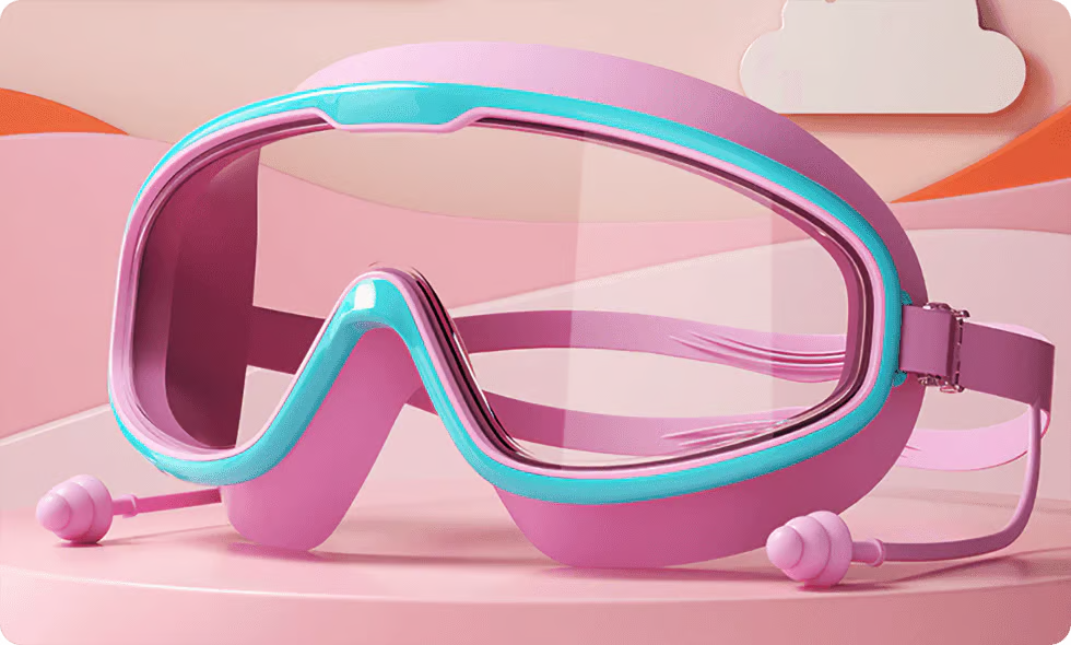 Anti-Fog Swimming Goggles for Kids with Nose Clip & Ear Plugs
