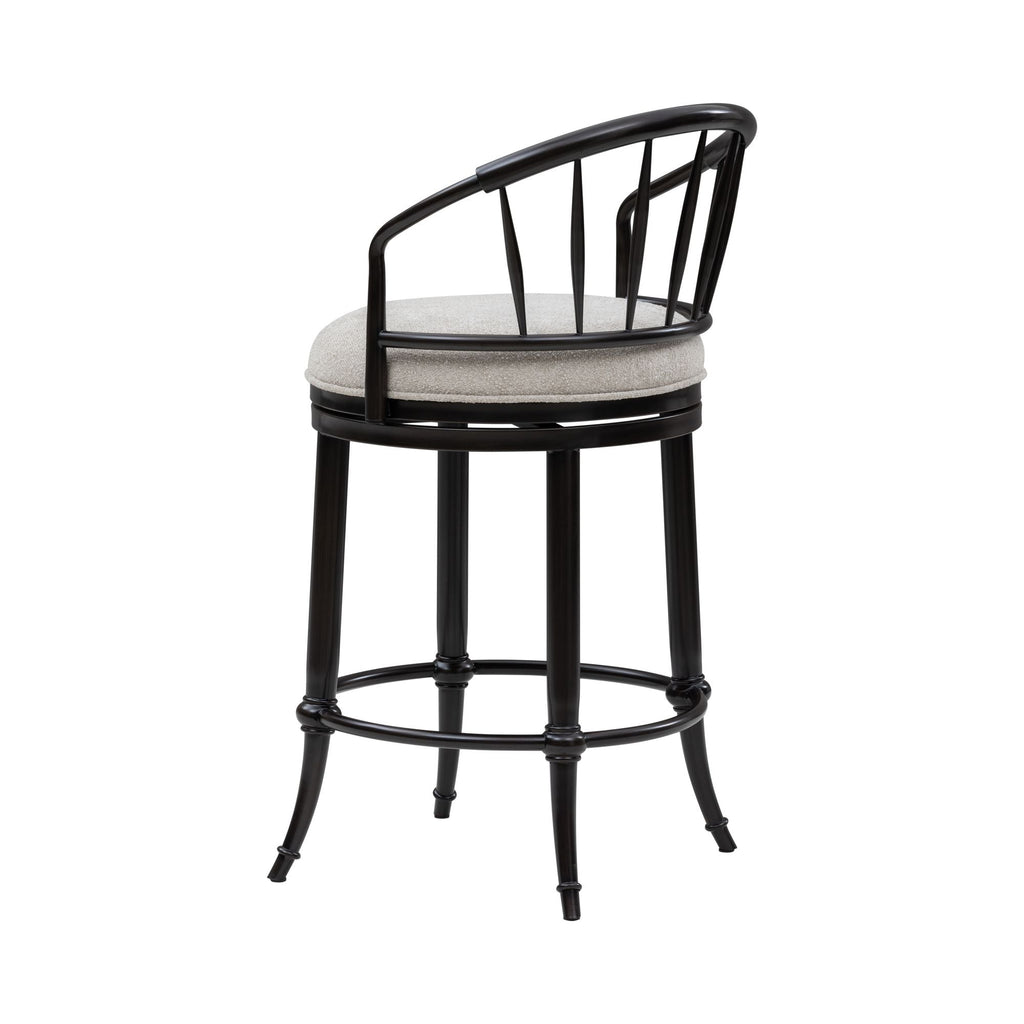 Luther - Commercial Grade Steel Frame Fabric Upholstered Swivel Counter Height Barstool