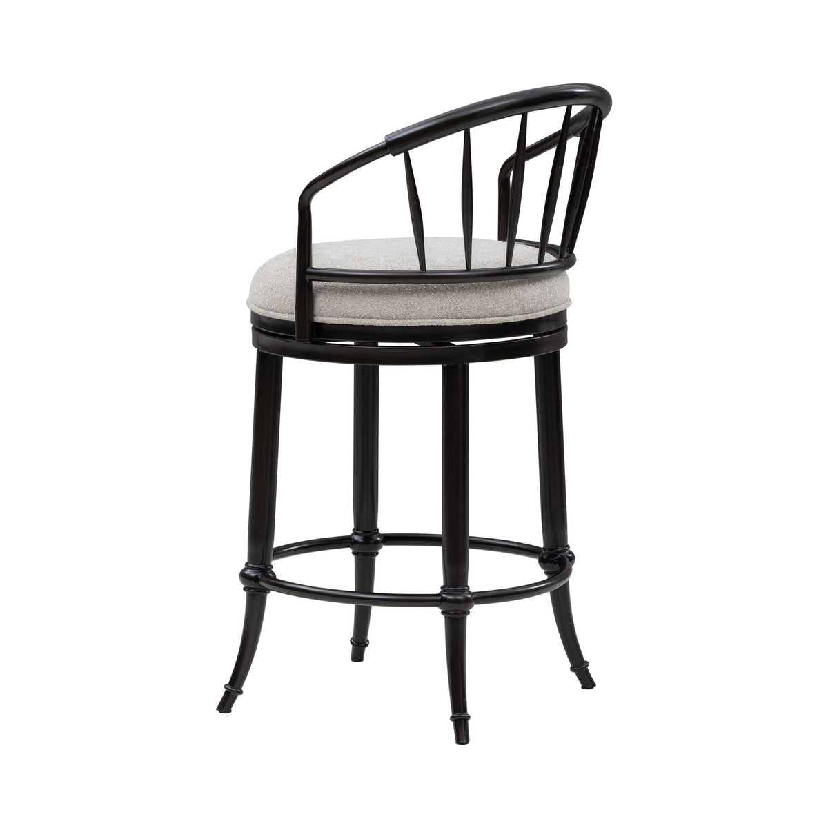 Luther - Commercial Grade Steel Frame Fabric Upholstered Swivel Counter Height Barstool