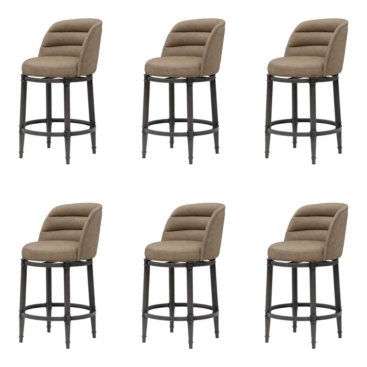 Eunice - Faux Leather Upholstered Swivel Counter Height Barstool