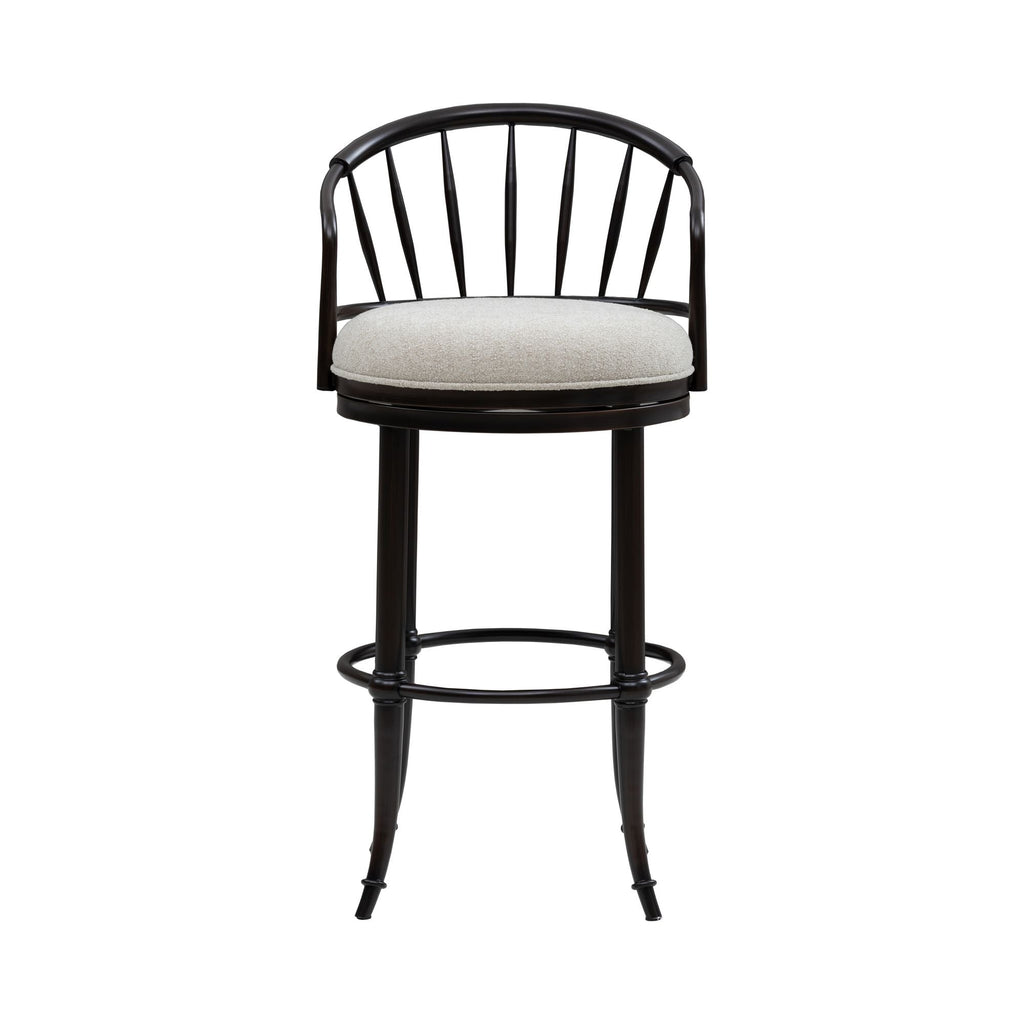 Luther - Commercial Grade Steel Frame Fabric Upholstered Swivel Bar Height Barstool