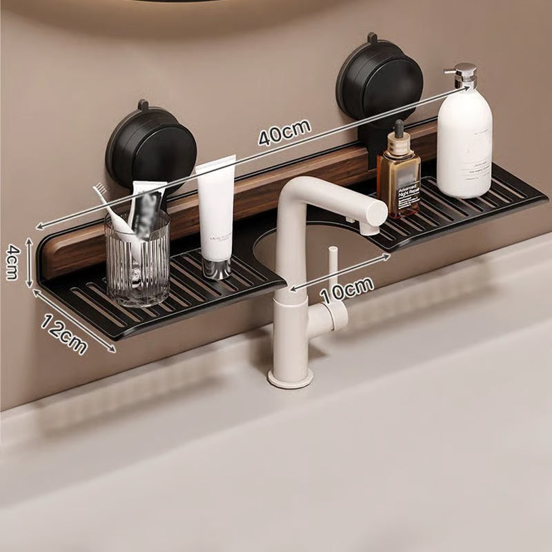 🔥Hot selling💥 Walnut Bathroom, Kitchen Suction Cup Shelf
