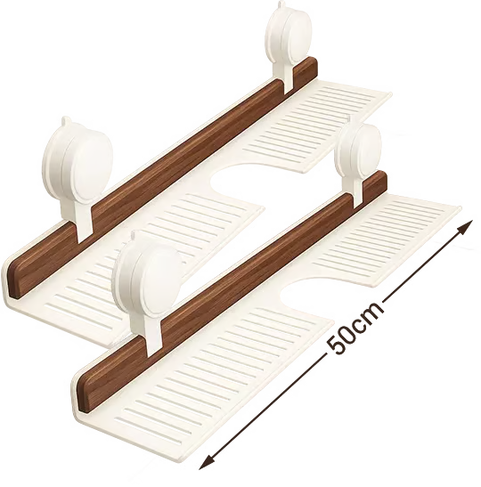 🔥Hot selling💥 Walnut Bathroom, Kitchen Suction Cup Shelf