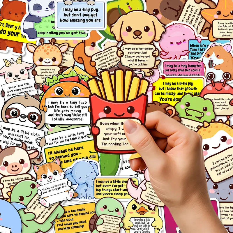 🤗 Positive Emotional Support Buddies Stickers – Inspirational, Waterproof & No Residue🎁 Uplifting Gifts for Kids, Teens, Coworkers & Yourself 😻