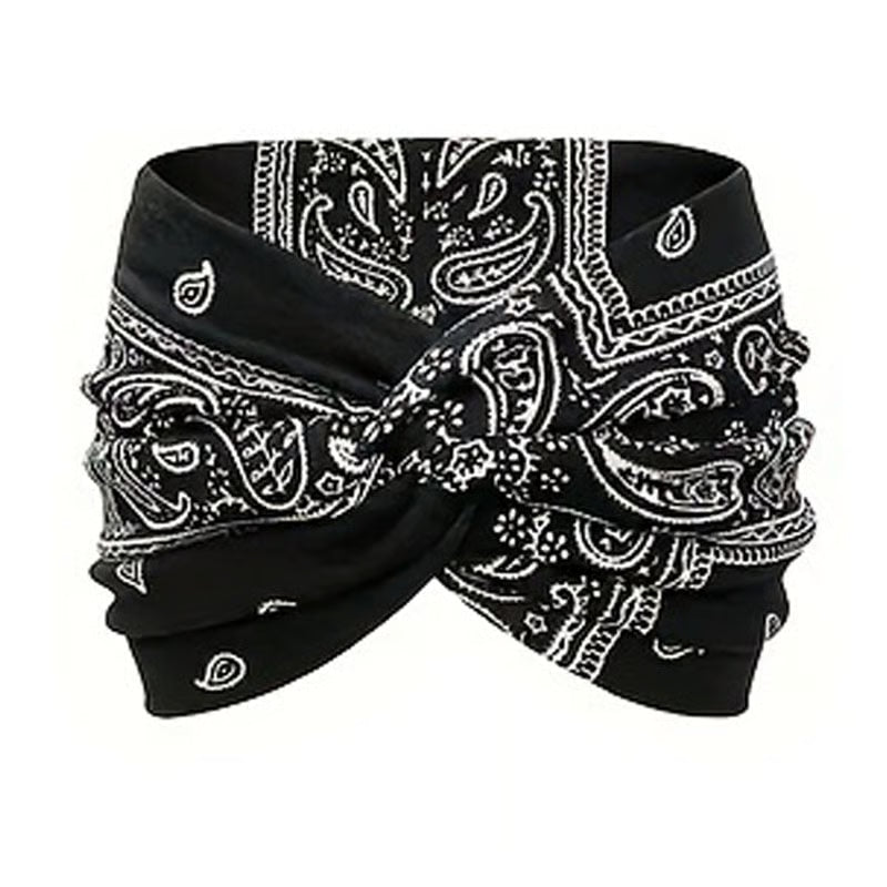 Printed cross yoga headband