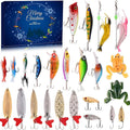Christmas Fishing Lure Advent Calendar Blind Box Set with Minnow Popper Spoons