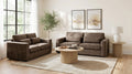 Amador 2-piece Chenille Upholstered Track Arm Sofa Set Chocolate
