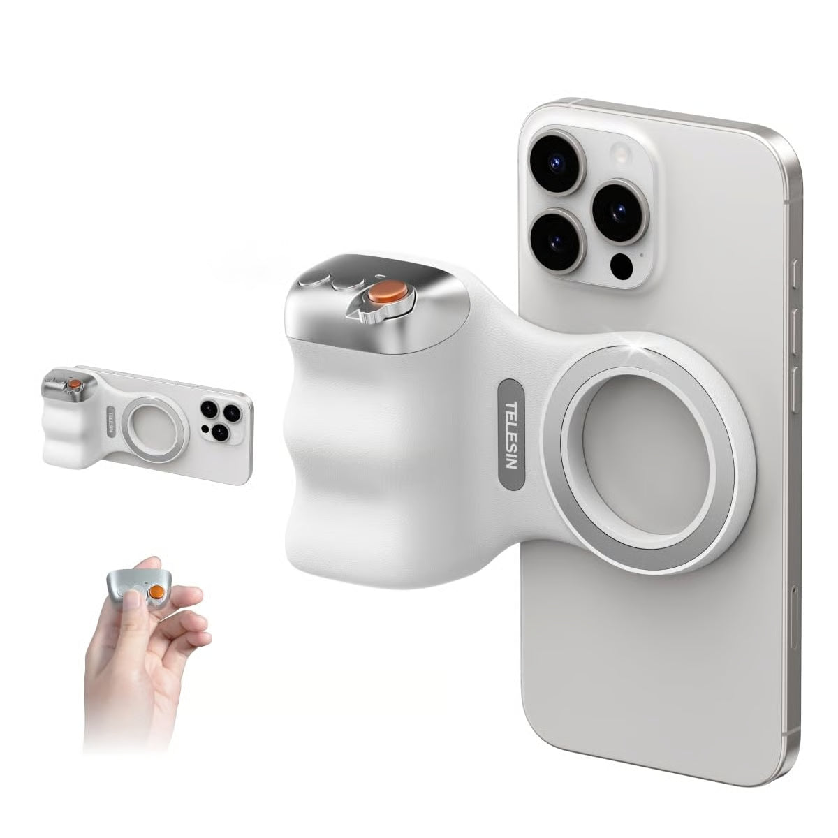 TELESIN Fun Shot Magnetic Phone Camera Grip & Magnetic Selfie Light Bundle Kit
